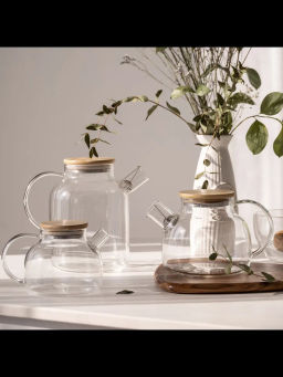 Чайник заварочный стекло с фильтром-пружинкой Гранат, 900 мл и Горелка под чайник Звезда - Fujian Province Guang Fu Tea фото 4