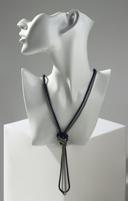 Бусы Трансформер 2 нити (несколько способов носки), цвет сине-серебряный, 118 см