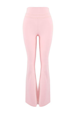 Pembe Flare/Ispanyol Paca F?rcal? Soft Kumas Spor Tayt THMSS26TY00006