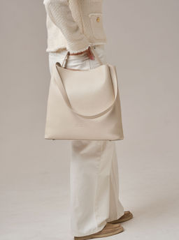 Кожаная сумка шоппер Olga DBR 30948 светлый крем  фото 6