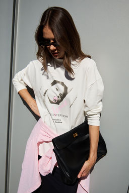 Лонгслив оверсайз с принтом