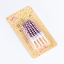 Цена за 3 шт. Свечи в торт Спираль, 10 шт., средние, 5 см, розовый металлик - Страна карнавалия фото 9