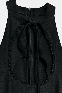 MONO HALTER ANCHO CON LINO / Negro - Zara фото 11