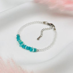 Браслет из Горного Хрусталя и Амазонита - Радуга самоцветов фото 2