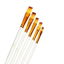 Набор кистей для рисования, синтетика, 5 штук: № 1/8, 3/8, 5/8, 1/2, 1/4, плоские, в блистере, международный размер