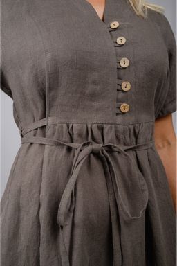 Комфортное платье на любую фигуру 100% лен Бобр - Новый лен фото 4