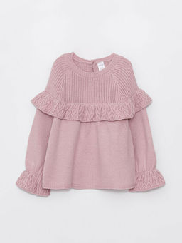 Bisiklet Yaka Uzun Kollu K?z Bebek Triko Kazak