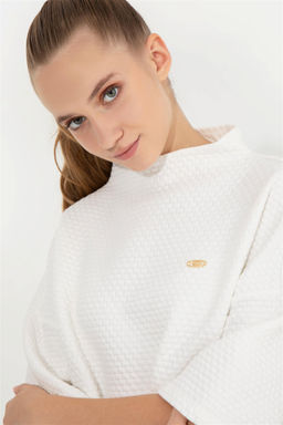 Женское трикотажное платье цвета экрю с круглым вырезом Неожиданная скидка в корзине - U.s. polo assn фото 4