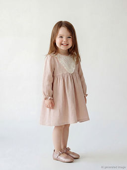 Bebe Yaka M?slin K?z Bebek Elbise