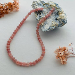 Бусы из мадагаскарского Розового кварца