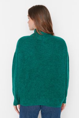 Yesil Yumusak Dokulu Fermuarl? Triko Kazak TWOAW20XS0009