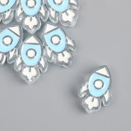 Цена за 10 шт. Бусина для рукоделия и плетения Арт Узор. Голубая ракета, пластик, 0.8?2.2?3.2 см
