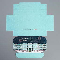 Цена за 2 шт. Коробка подарочная новогодняя складная «Город новогодний», 21 х 15 х 5 см