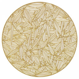 Салфетка декоративная "Бамбук" д38см ПВХ, золото (Китай)