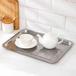 Поднос из нержавеющей стали, 40×30×2 см (± 1 см)