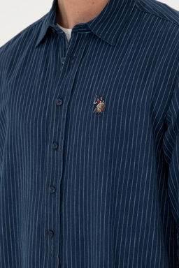 U. S. Polo Assn / Мужская темно-синяя джинсовая рубашка - U.s. polo assn фото 7