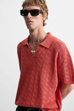 OPEN KNIT POLO SHIRT - Zara фото 5