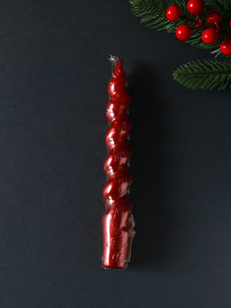 Цена за 2 шт. Свеча витая LUXURY, 25×170 мм, лакированная, красная