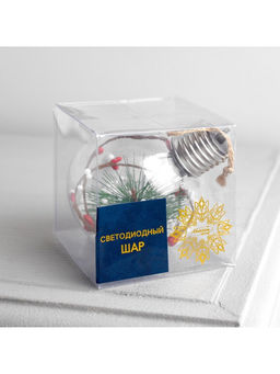 Ёлочный шар Еловая ветка, 1 LED, от батареек, свечение тёплое белое - Luazon lighting фото 12