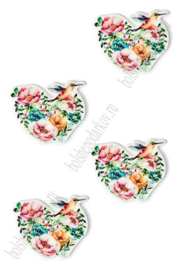 Кабошон-вырубка "Цветы" 3,5*2,8 см (10 шт) SF-5948, №3