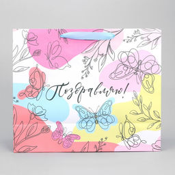 Пакет крафтовый с пластиковым окном Поздравляю, 31 26 10 см - Дарите счастье фото 11