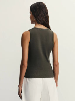 Топ в рубчик на пуговицах / Zarina фото 5