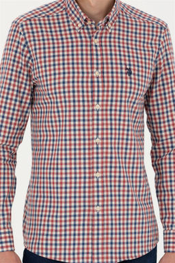 Мужская бордовая рубашка с длинным рукавом - U.s. polo assn фото 6