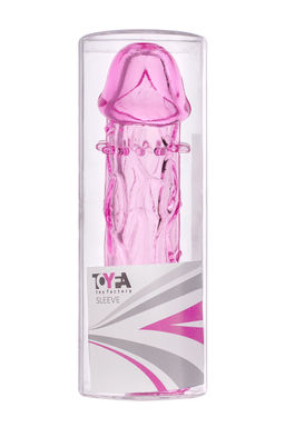 Насадка на пенис TOYFA Basic, TPE, розовый, 12,5 см