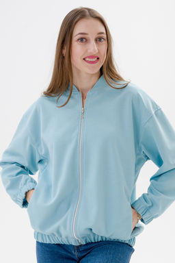 Бомбер из коттон фита аквамарин - Амадэль фото 6