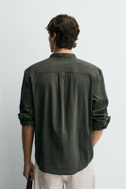 CAMISA EFECTO ARRUGADO / Khaki oscuro - Zara фото 3