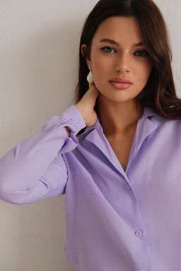 10774 Блуза с английским воротником лаванда (остаток: 44) - Martichelli фото 4