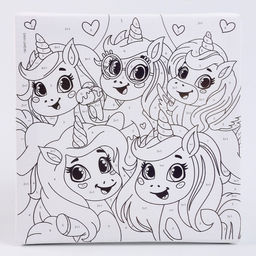 Картина по номерам для детей «Единорожки-друзья», 15×15 см