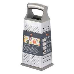 51174 WERNER Тёрка четырёхсторонняя FRESCO, 25 см, с противоскользящим основанием. Цвет: серый. Материал: нержавеющая сталь, пластик, термопластичная резина.  фото 4