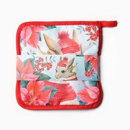 Набор кухонный Доляна Тепла: подставка 15*15 см, прихватка 17*17см  фото 4