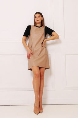 Сарафан мини из экокожи - Looklikecat фото 6