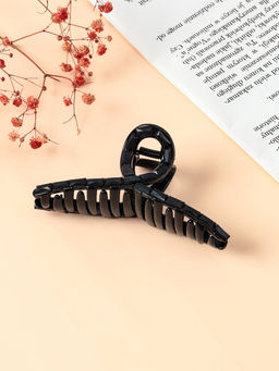 Цена за 6 шт. Крабик для волос «Кэрол», петелька, 11×4 см, чёрный