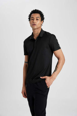 DeFactoFit Спортивная футболка с короткими рукавами и воротником-поло Slim Fit  фото 8