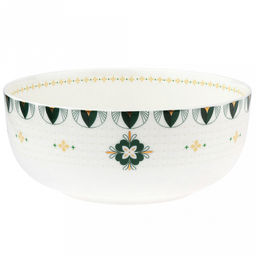 "Мадрид" Салатник фарфоровый 1,35л, д18х7,7см, тонкостенный, деколь с золотом, в коробке (Китай)