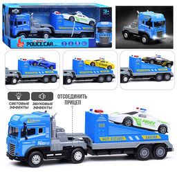 Машина "Полицейский эвакуатор" (свет, звук) в коробке