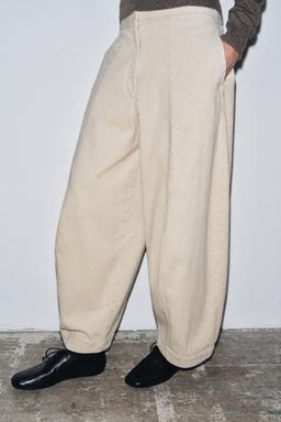 ZW COLLECTION BARREL CORDUROY TROUSERS - Zara фото 3