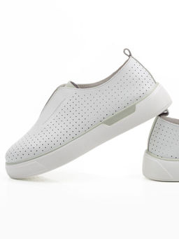 06-YE297-1 WHITE/OLIVE Туфли летние женские (натуральная кожа)