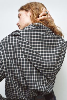 ZW COLLECTION CHECK SHIRT WITH SCARF - Zara фото 2