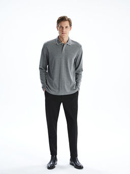Polo Yaka Uzun Kollu Erkek Sweatshirt