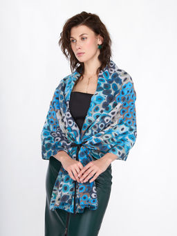 Большой, мягкий, тонкий и очень нежный двусторонний палантин с рисунком - Tantino фото 11