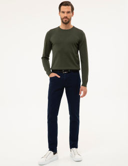 Ye_il Slim Fit Bisiklet Yaka Basic Triko Kazak - Pierre cardin фото 5