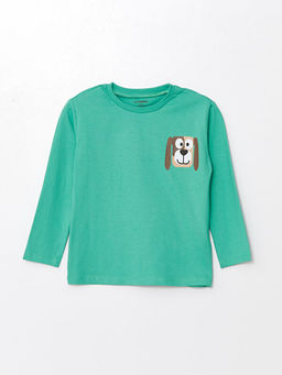 Bisiklet Yaka Uzun Kollu Bask?l? Erkek Bebek Ti??rt 2li - Waikiki фото 2