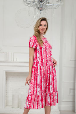 Платье женское из кулирки Кармелита малиновая роза