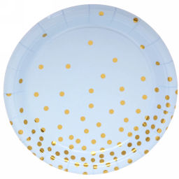 Цена за 6 шт. Тарелка бумажная 18 см в наборе 10 шт "Конфетти" голубая