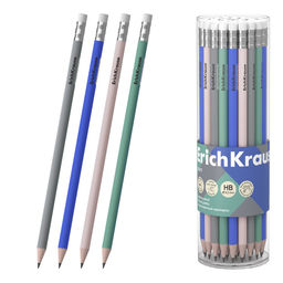 Цена за 42 шт. Чернографитный карандаш ErichKrause Navy, круглый, с ластиком, HB (в тубусе по 42 шт.)