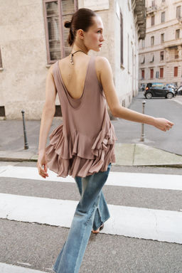 VESTIDO CORTO VOLANTES / Salm?n - Zara фото 4